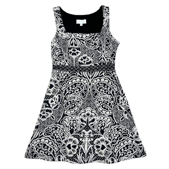 Ett Twa Anthropologie Valery Floral Jacquard Structured Knit Dress Size M A Line - Picture 3 of 10